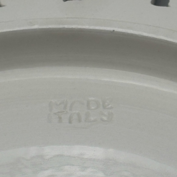 Elegant Reticulated White and Brown Decorative Platter Hand-painted, Italian - Picture 8 of 14